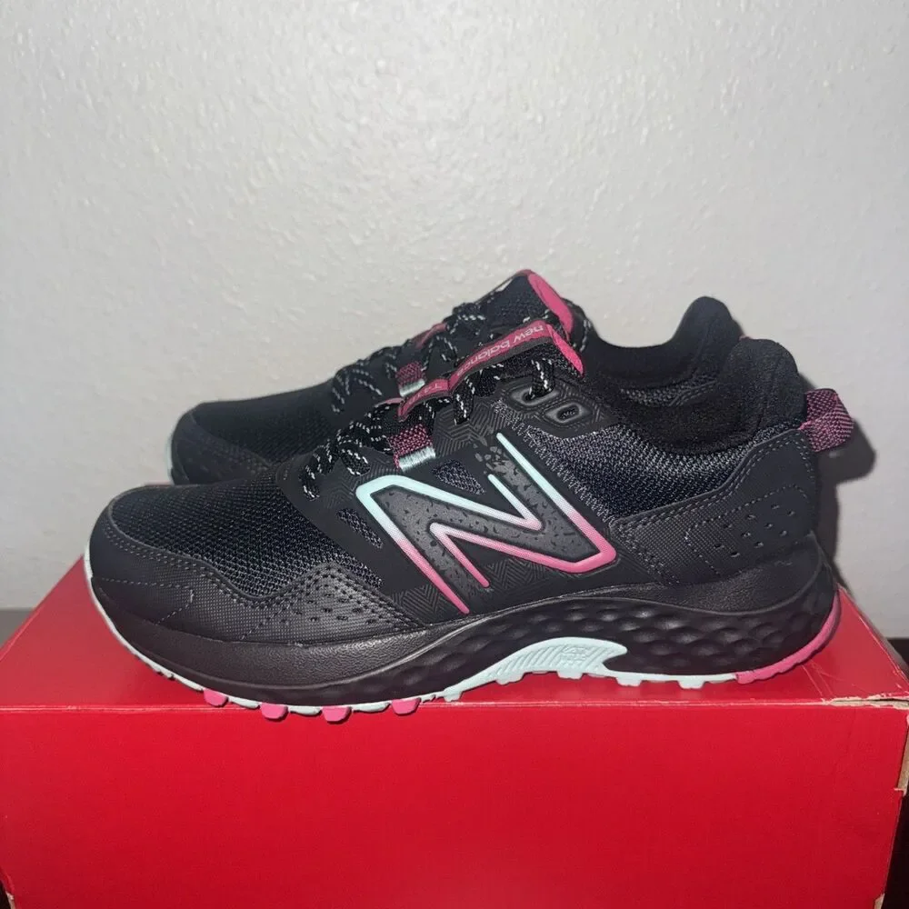 New Balance 410 V8 Womens Size 7 B Black Blue Athletic Running Shoes Sneakers